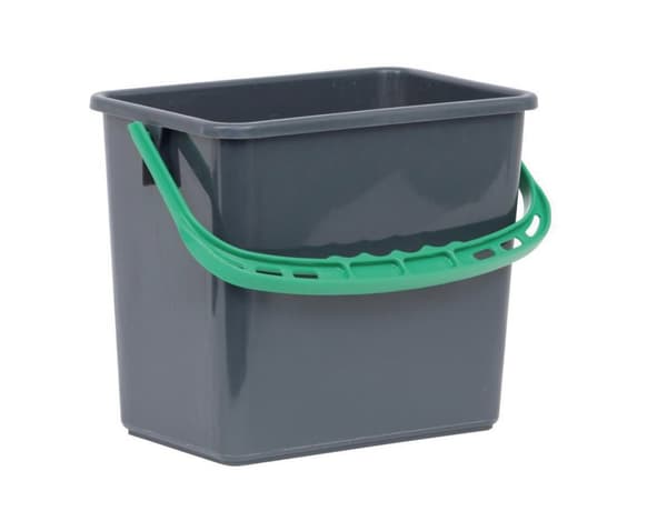 Hink grå, grönt handtag 6L