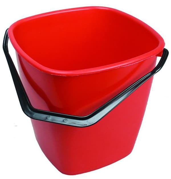 Hink fyrkantig röd 9,5L