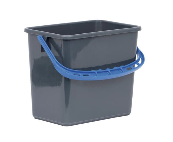 Hink grå, blått handtag 6L