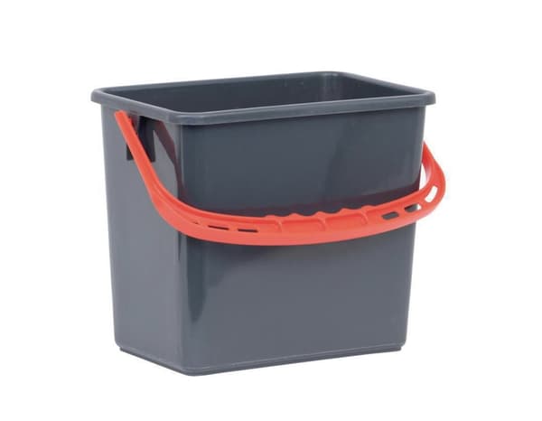 Hink grå, rött handtag 6L