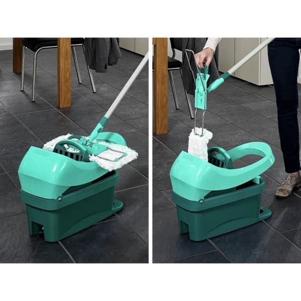 Sevessare med hjul Leifheit Profi XL Mobile 55076, mobil urvridare på 8 L som är kompatibel med golvmopp Profi XL, turkos