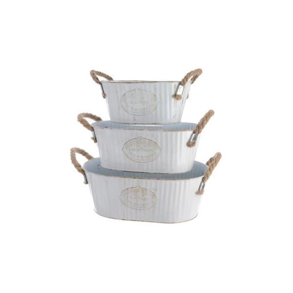GENERIC - Oval zinkhink med rephandtag Set med 3 st