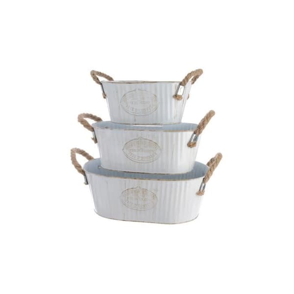 GENERIC - Oval zinkhink med rephandtag Set med 3 st