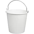 Miniatyrbild 1 av 2: ALUMINIUM OCH PLAST Rund hink 12 L handtag i rostfritt stål - Livsmedelskvalitet vit