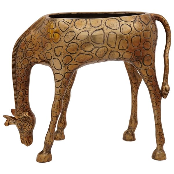 vidaXL giraffimuotoinen jääastia messinkinen - 49x22x39 cm alumiini