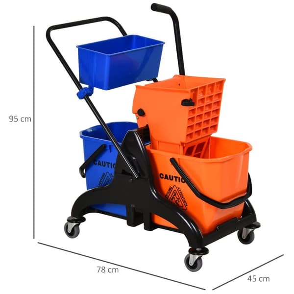 Rengøringsvogn, 720-014OG, 78x45x95 cm, Orange