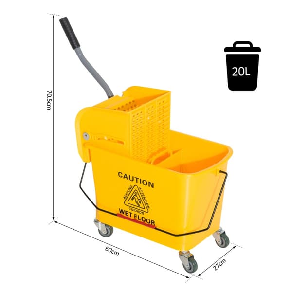 Moppisanko, 20L kapasiteetti, pyörät liikkuvuutta varten