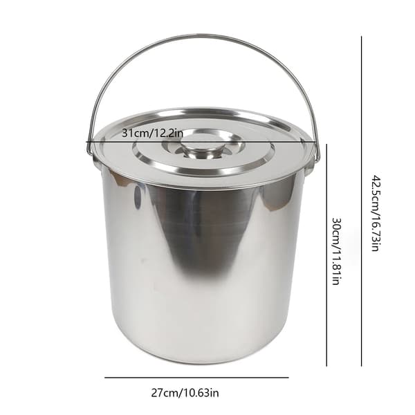 Rostfritt stål mjölkmatshink, 20L kapacitet, robust design,20 liter