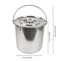 Miniatyrbild 2 av 2: Rostfritt stål mjölkmatshink, 20L kapacitet, robust design,20 liter