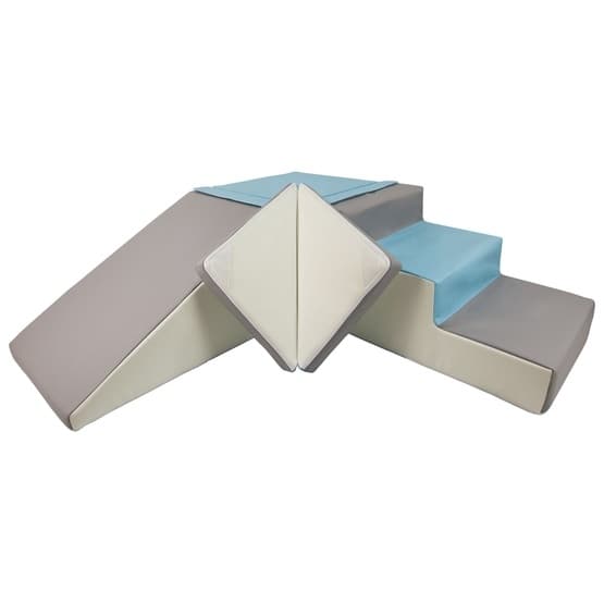 Byggepuder - 4 stykker - Hvid Og Blå Pastel