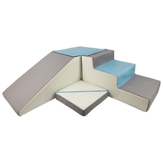 Byggepuder - 4 stykker - Hvid Og Blå Pastel