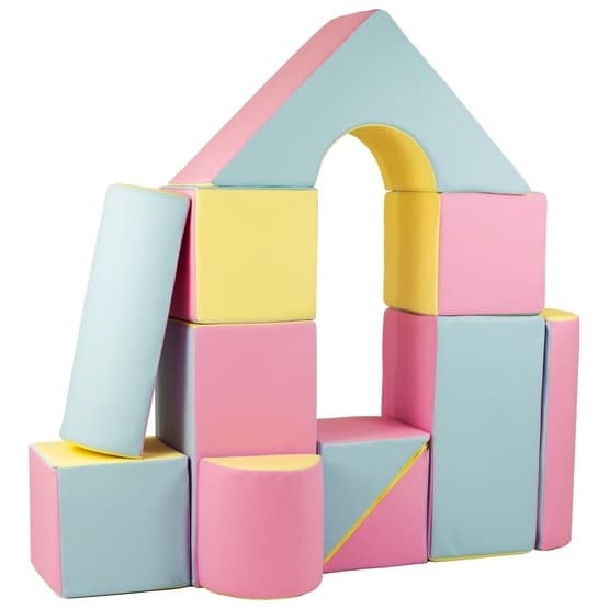 Byggkuddar - 11 Stycken - Vit, Babyblå Och Grå