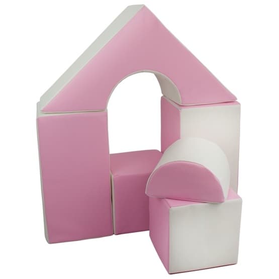 Lekkuddar - Slott 6 Delar Vit Och Rosa Pastel
