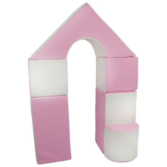Legepuder - Castle 6 Pieces White And Pink Pastel
