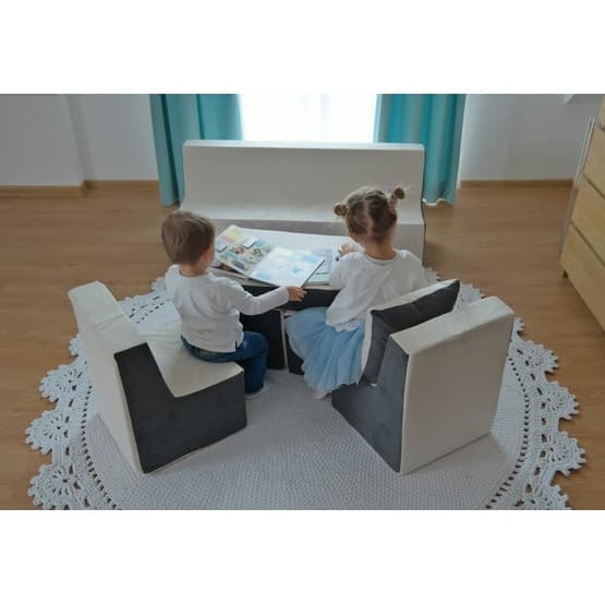 Lekkuddar - Möbelset Med 2 Stolar, Soffa Och Bord - Röd