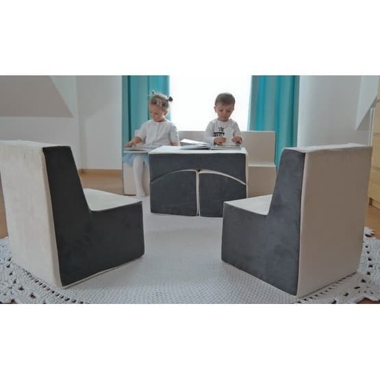 Lekkuddar - Möbelset Med Stol, Soffa Och Bord - Blå