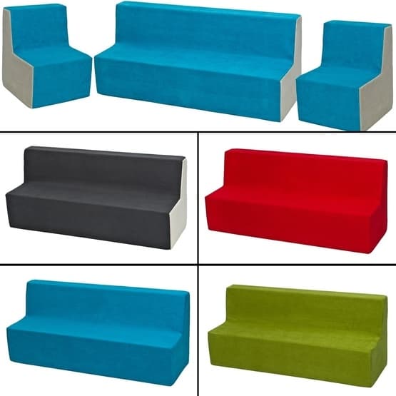 Lekkuddar - Möbelset Med 2 Stolar Och Soffa - Beige Och Grå