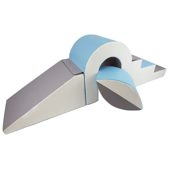 Legepuder - Bridge With Slide White, Baby Blue And Grey