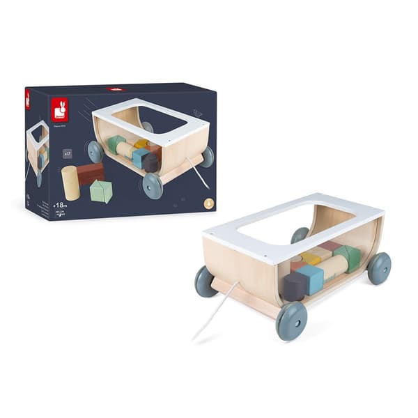 Janod Sweet Cocoon Cart With Blocks Flerfarvet 18 Months-99 Years