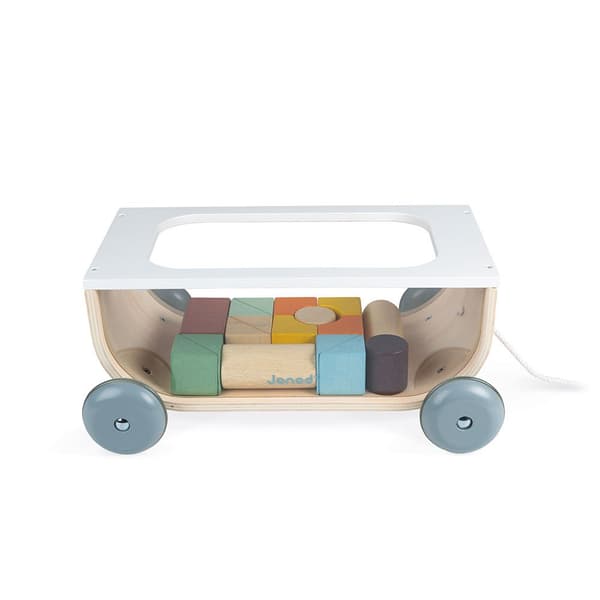 Janod Sweet Cocoon Cart With Blocks Flerfarvet 18 Months-99 Years