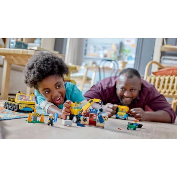Lego Arbete Och Kranbilar Med Rivningskula Guld