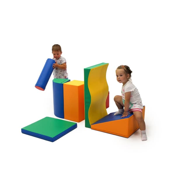 IGLU Soft Play 7 delar skumkrypande hjälpmedel mjuka byggstenar för barn 1 - 3 åringar Flerfärgad