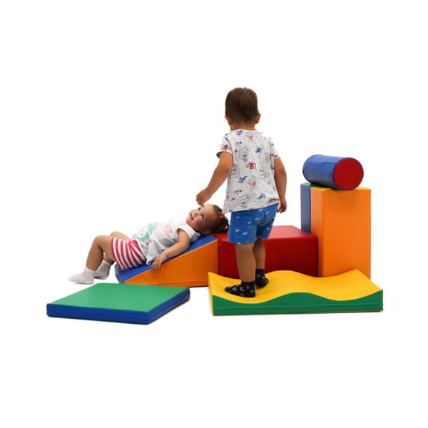 IGLU Soft Play 7 delar skumkrypande hjälpmedel mjuka byggstenar för barn 1 - 3 åringar Flerfärgad