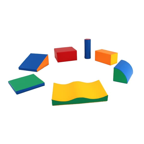 IGLU Soft Play 7 delar skumkrypande hjälpmedel mjuka byggstenar för barn 1 - 3 åringar Flerfärgad
