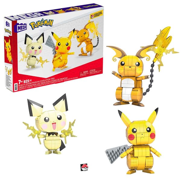 Mega Construx Och Raichu) 3 Pokémon Rayo (pichu. Pikachu Gul