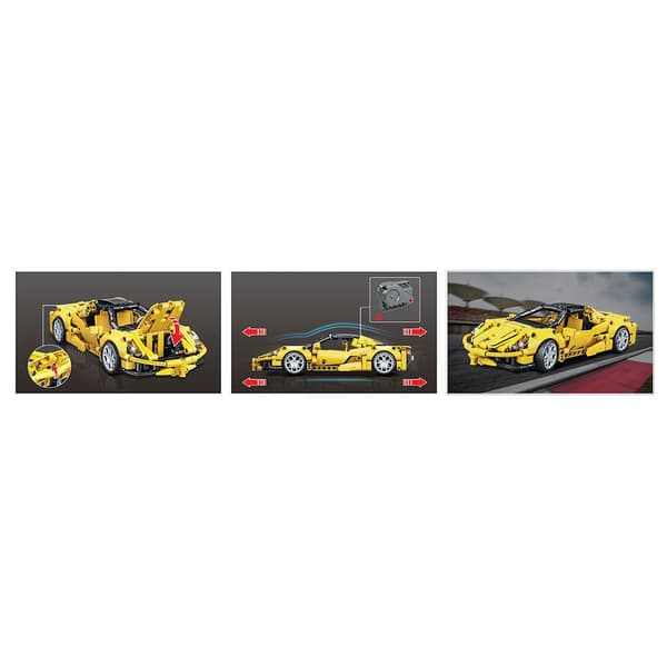 Giros Byggeri Spil Technic Racing Car Pullback Gul