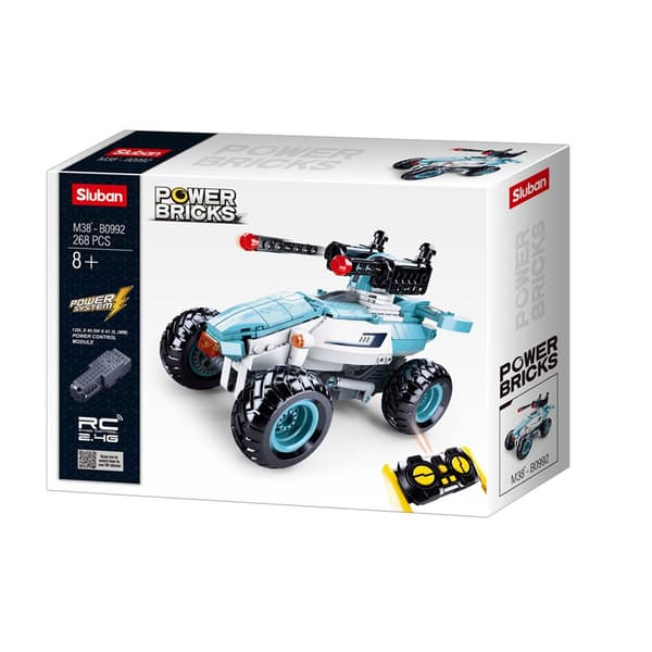 Sluban Power Bricks R/c 2.4g Car 268 Stykker Konstruktion Spil Søvfarvet