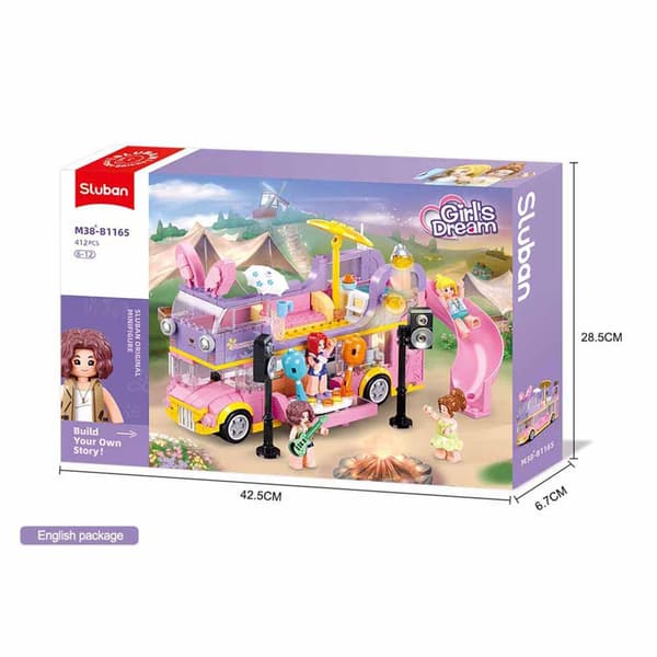 Sluban Dj Bus Girls Dream 135 Stykker Konstruktion Spil Rosa