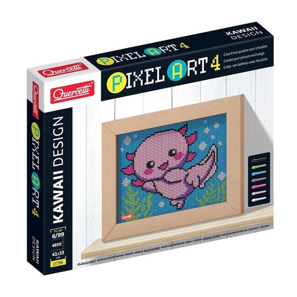 Quercetti Tav. Kawaii Axolotl Pixel Art 4 Rosa