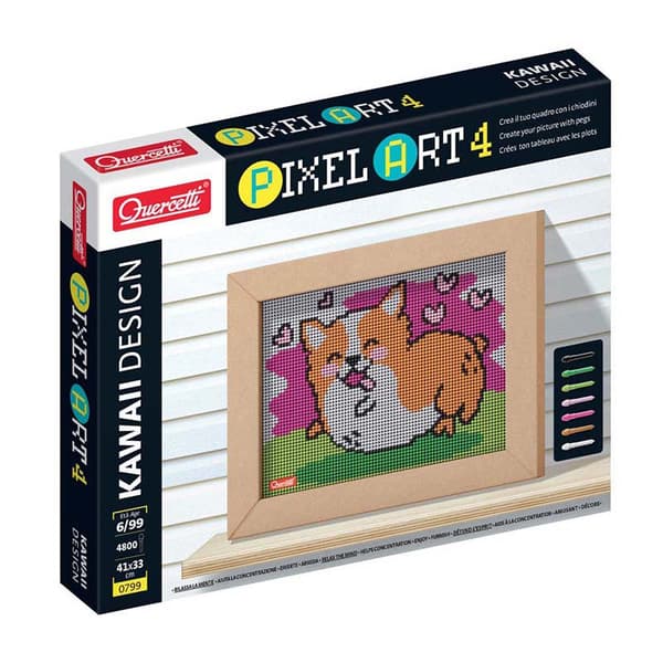 Quercetti Tav. Kawaii Corgi Pixel Art 4 Monivärinen