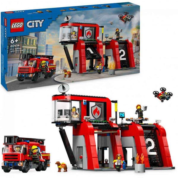 Lego Brandpark Med Brandbil Konstruktion Spil Con Rød