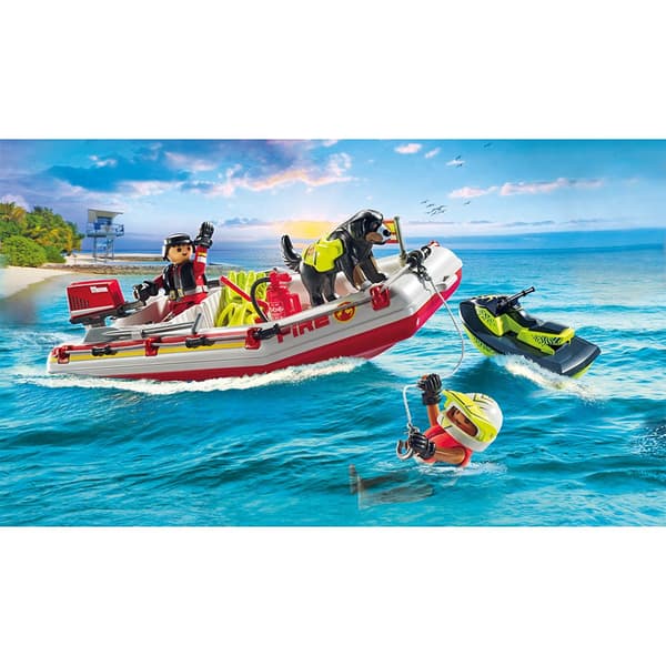 Playmobil Brandbåd Med Aqua Scooter Konstruktion Spil Con