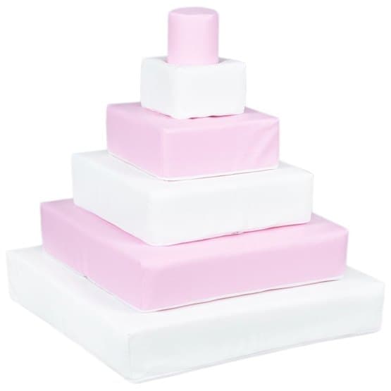 Puder - Pyramide - 6 stk - Hvid/Pink
