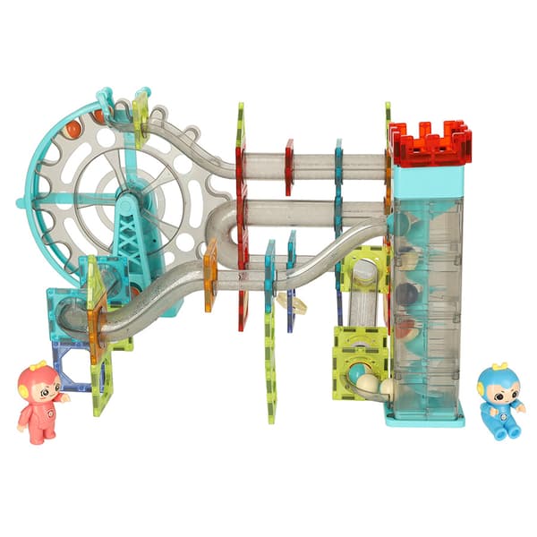 Magnetiske blokke magnetiske pinde marmorkuglebane med lyd og musik, der spiller 118 elementer
