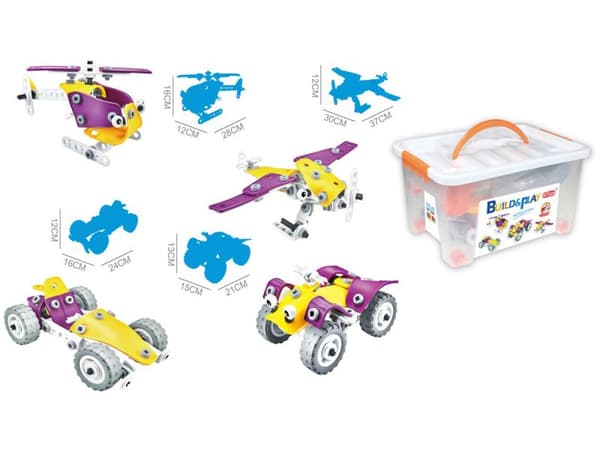 Fleksibel, Byggesten 100 El. Formel 1, Quad, Helikopter, Fly til afskruning og vending 4i1