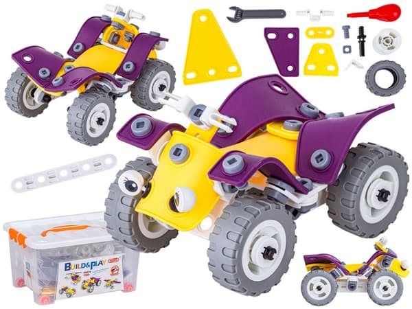 Fleksibel, Byggesten 100 El. Formel 1, Quad, Helikopter, Fly til afskruning og vending 4i1