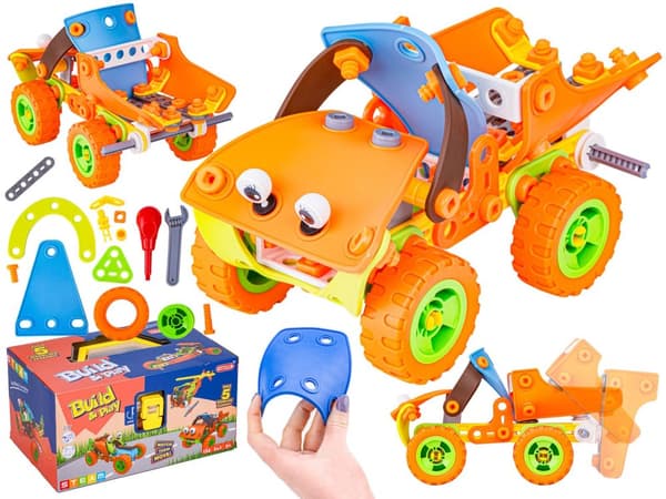 Fleksible, strukturelle blokke 136 El. Bil, Auto, Quad, Helikopter, Fly til afskruning og vending 5i1