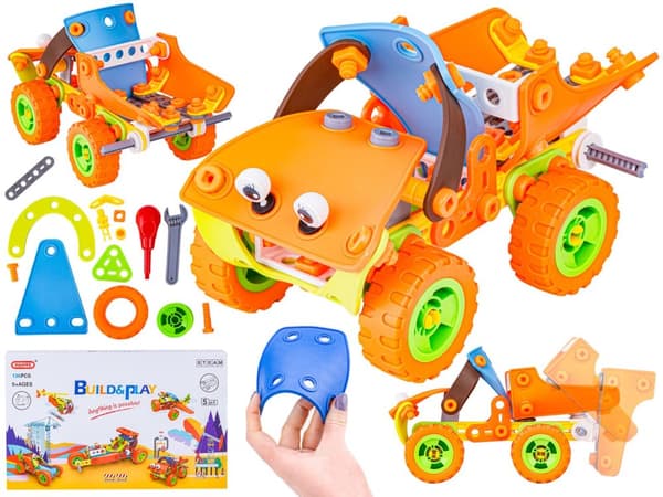Fleksible, strukturelle blokke 136 El. Bil, racer, helikopter, fly til afskruning og vending 5i1