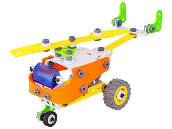 Fleksible, strukturelle blokke 164 El. Bil, Quad, Helikopter, Fly, Robot til afskruning og vending 5i1