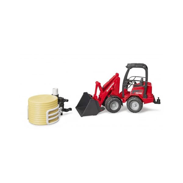 Bruder Schaffer Compact Loader 2630 With Bale Gripper+1 Round Bale 2192 Byggspel