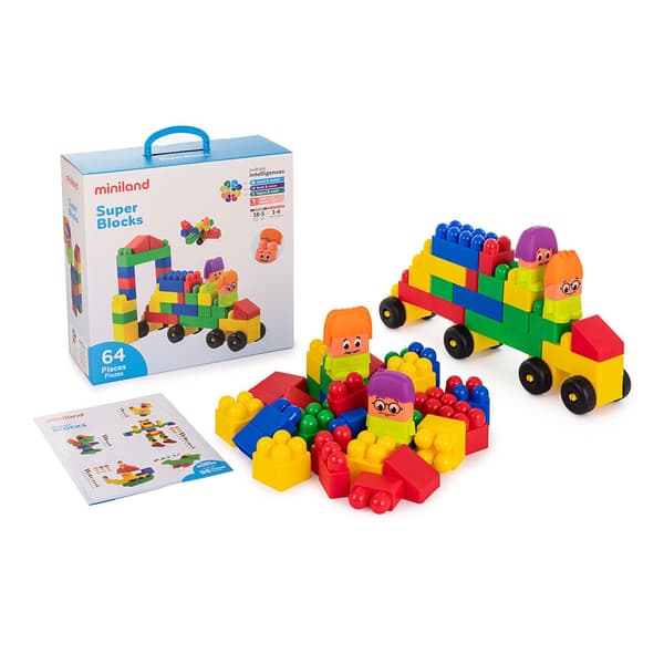 Miniland Super Blocks 64 Enheder Flerfarvet