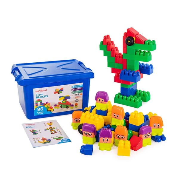 Miniland Super Blocks 96 Enheter Flerfärgad