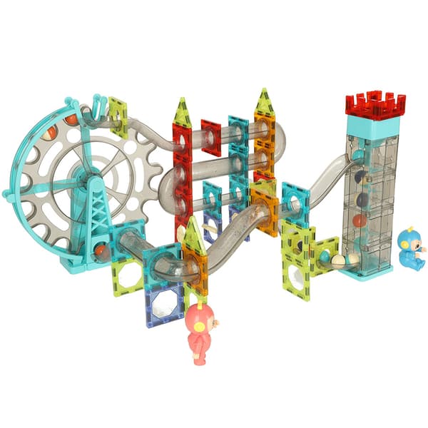 Magnetiske blokke magnetiske pinde marmorkuglebane med lyd og musik, der spiller 118 elementer