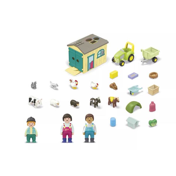 Playmobil Gårdsäventyr Med Traktorsläp Och Djurkonstruktionsspel 123