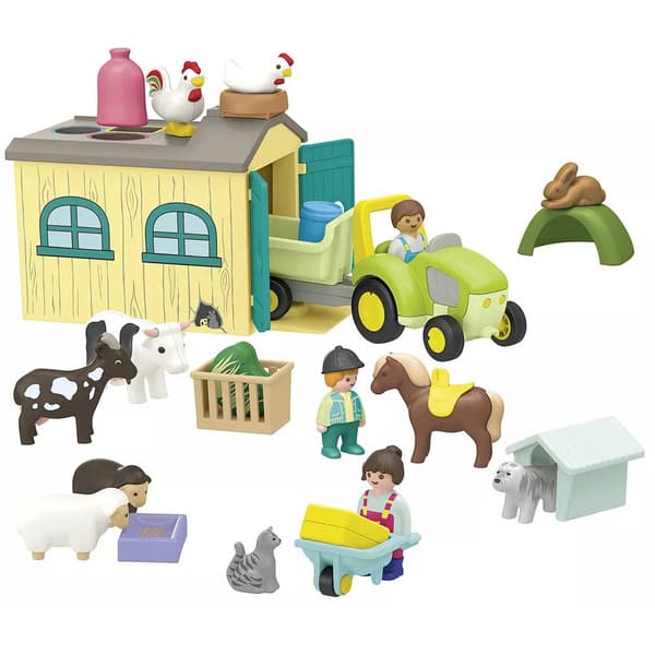 Playmobil Gårdsäventyr Med Traktorsläp Och Djurkonstruktionsspel 123