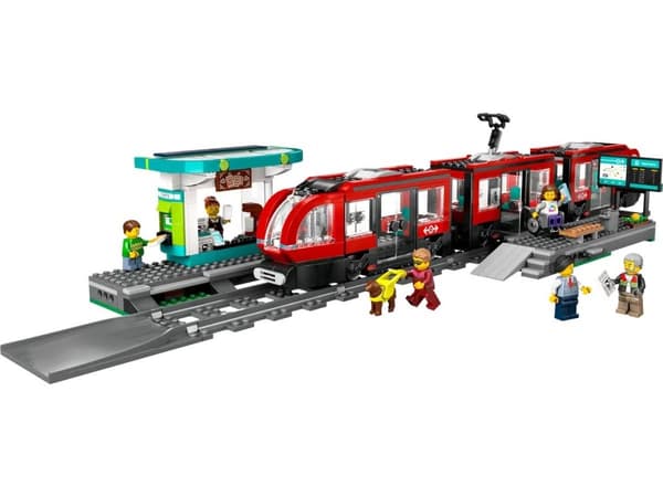 LEGO City 60423 City Raitiovaunu asemalla
